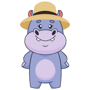 hippo in a hat