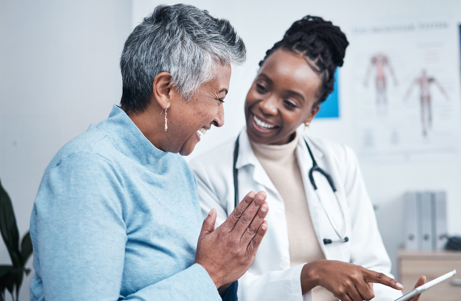 Doctor discussing health information with patient