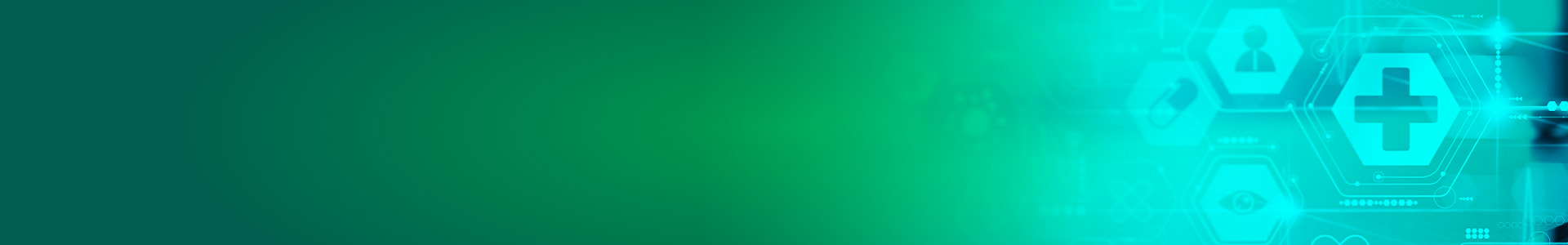 Medical technology icons on green background