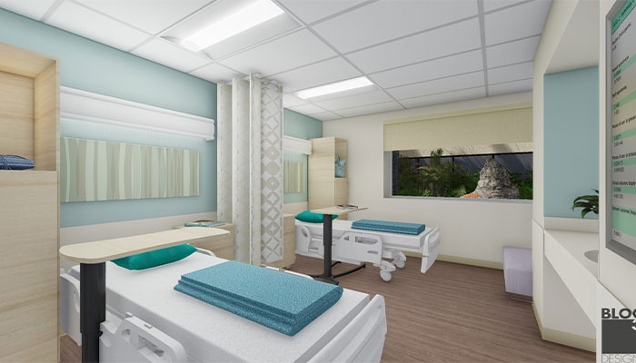 Obstetrics room with tidewater color