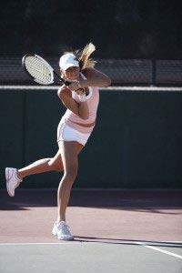 Woman playing tennis