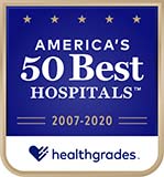 Healthgrades 50 Best Hospitals 2007-2020 award badge